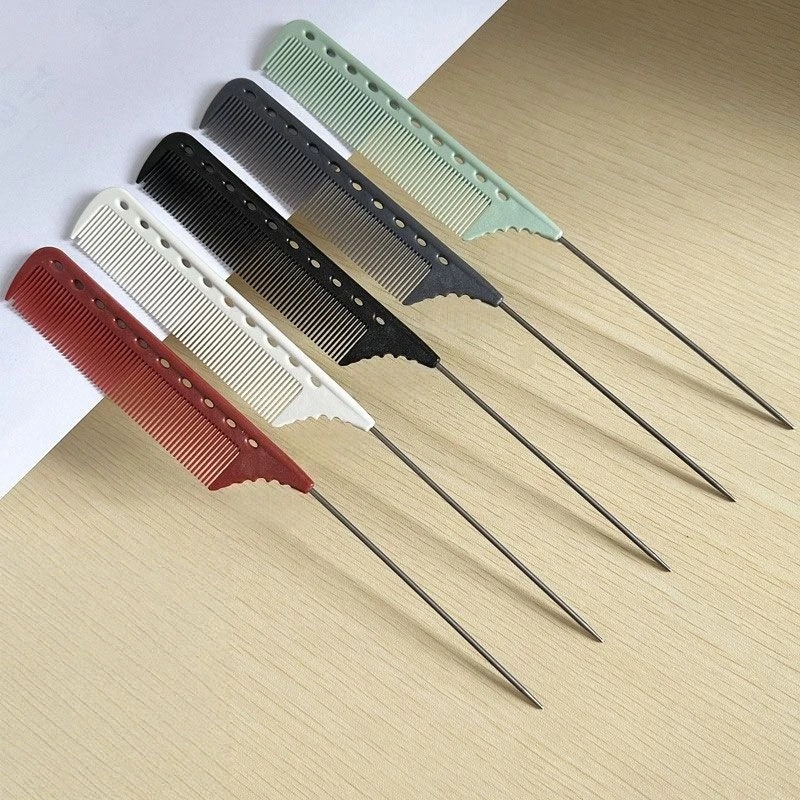 뾰족한 빗 헤어 살롱 미용사 빗 헤어 스타일리스트 강철 바늘 뾰족한 꼬리 빗 이발소 전문 스타일링 헤어 브러시