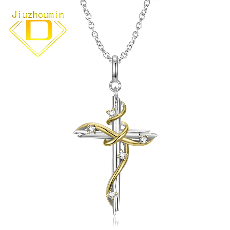 

Hip Hop Gold Silver Wrapped Inlaid Zircon Pendant Necklace for Women S925 Sterling Silver Necklace Gift for Girls Punk New