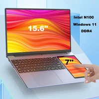 Dual Screen Laptop 15.6'' IPS + 7'' Touch Screen Laptop Intel N100 32GB DDR4 2TB SSD Office Notebook