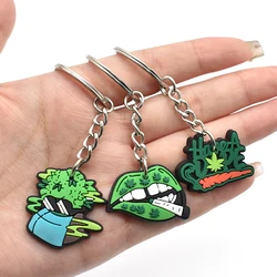 1PCS Cartoon Smoking Fashion Keychain Fashion Jewelry Backpack Pendant DIY Accessories PVC Soft Key Ring Gifts Key Holder