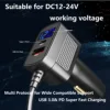 3 in 1 For Starlink Mini DC Power Cable  Fast Charger Type-C USB Socket Cigarette Lighter With LED Voltmeter Digital Display 3
