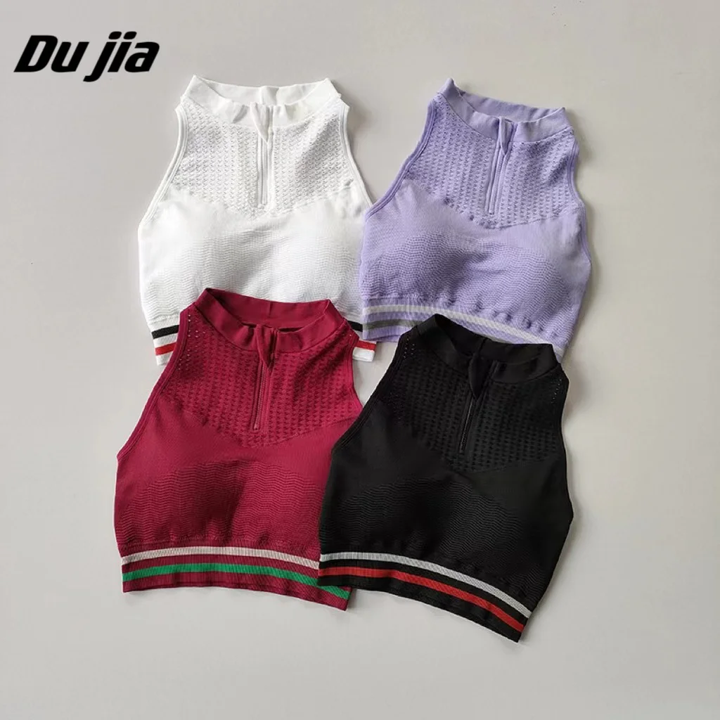 

Adapt Seamless Yoga Bra Zipper Racer Back Padded Sports Bra Women High Impact Fitness Crop Top Shockproof Quick Dry Running Bra