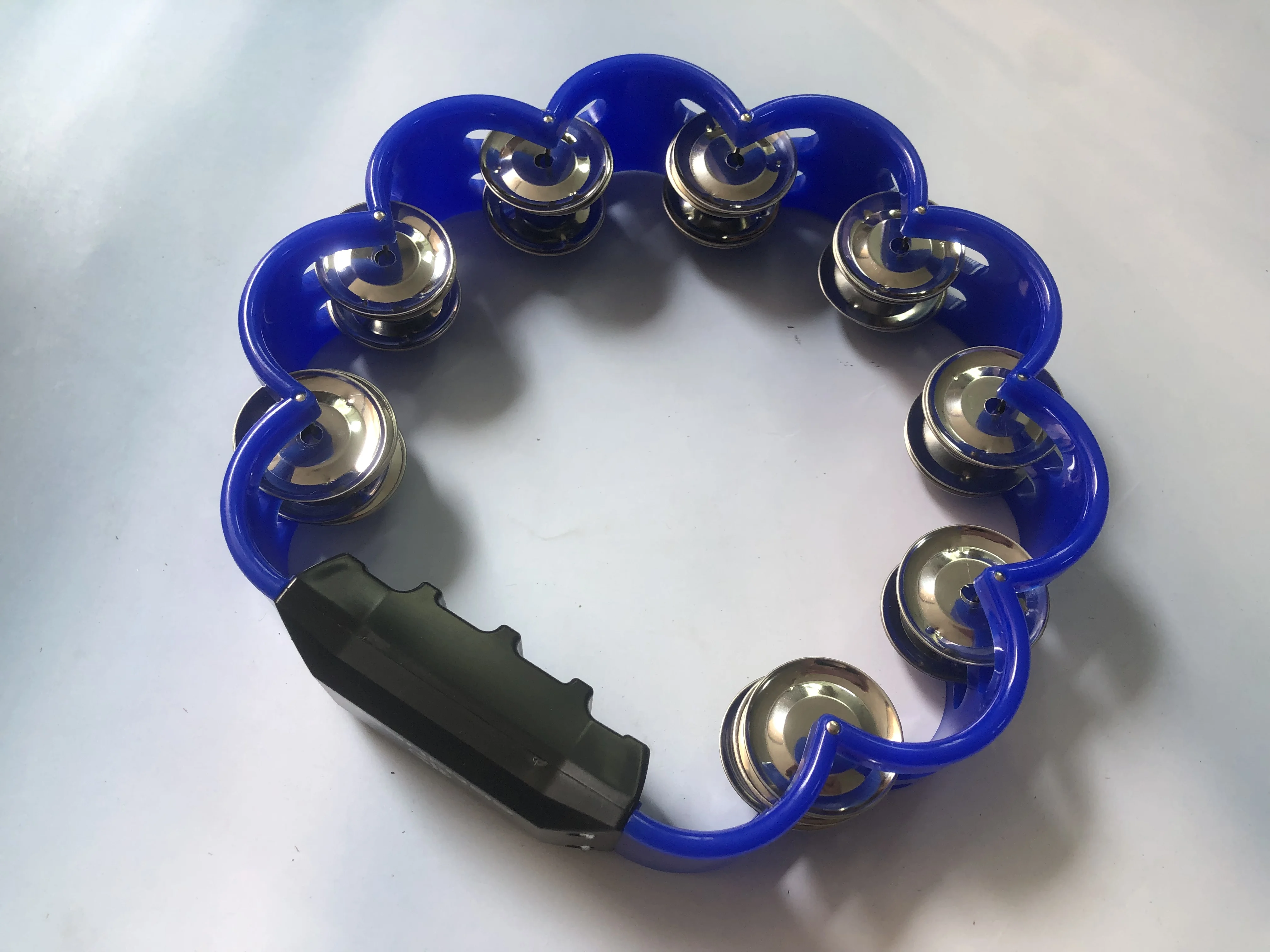 Petal Shaped Tambourine Plastic Percussion Music Hand Bells for Musical Rhythm Instrument for School Family Party