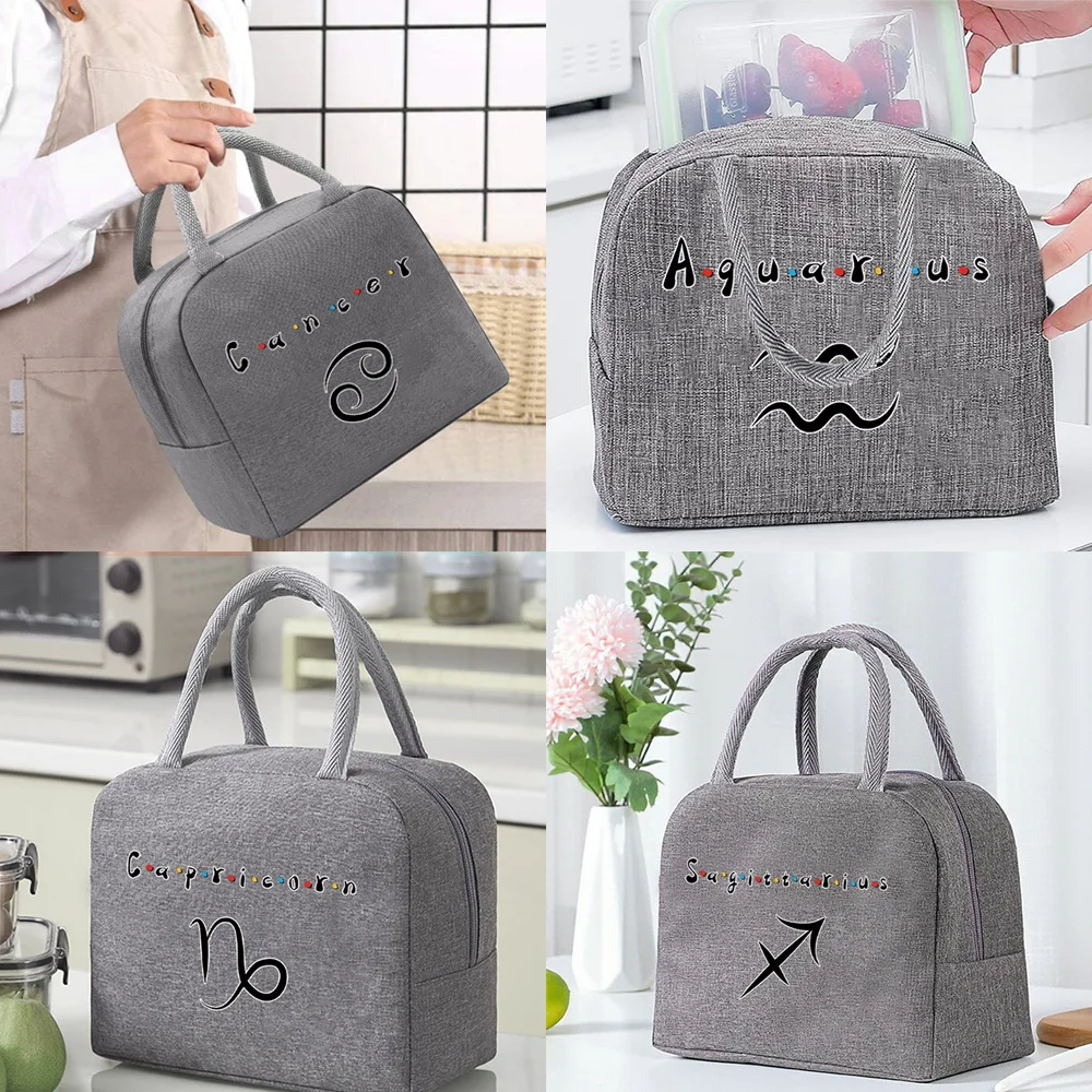 

Thermal Food Picnic Lunch Box Insulated School Child Tote Lunch Bags for Work Cute Constellation Pattern Cooler Bag for Women