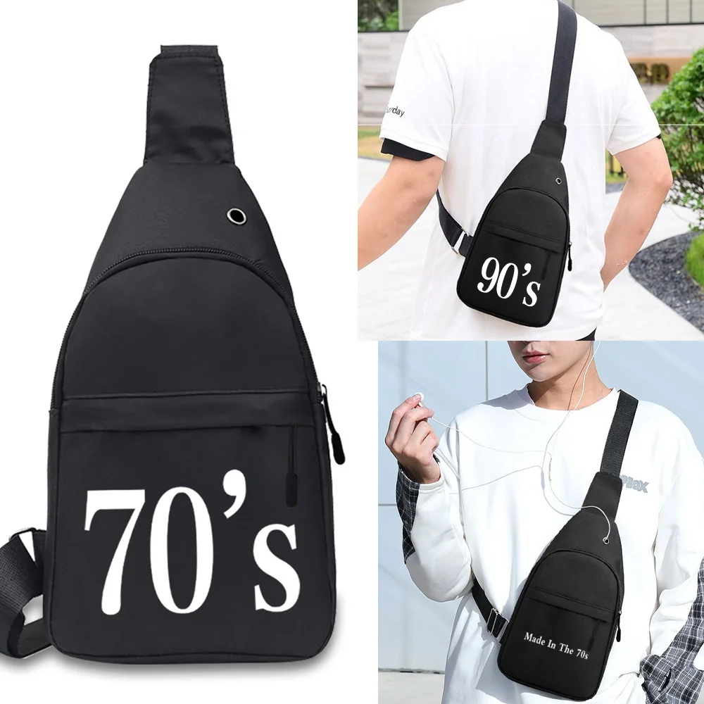 

Unisex Mini Chest Pack Short Travel Messenger Sling Bag Man Shoulder Chest Bag Painting Years Pattern Printing Crossbody Bags