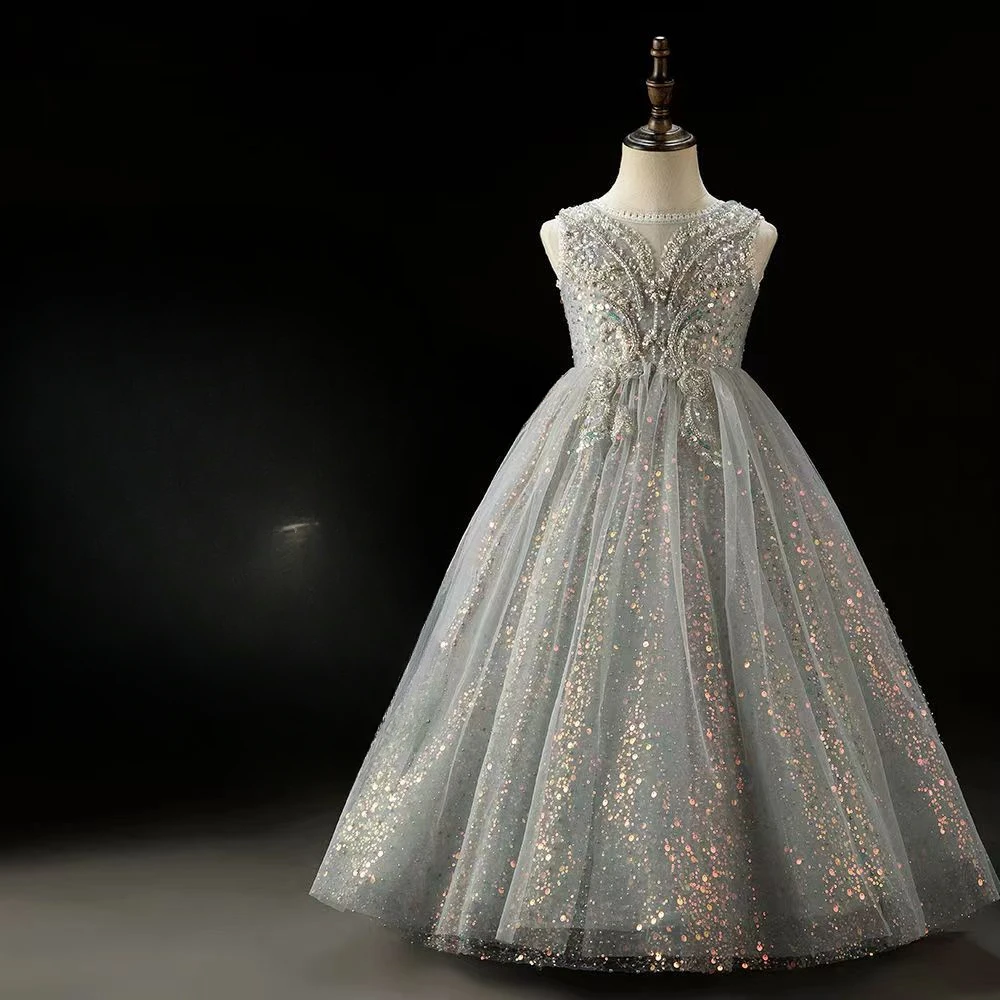 

Детское вечернее платье Эльзы, новая модель платья принцессы на день рождения, для ведущего пианино advanced sense, 2024