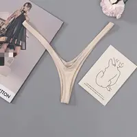 Culottes string innovantes à coupe en V profond, en coton sophistiqué, respirantes, couleur unie, taille basse, style bikini pour femme 3