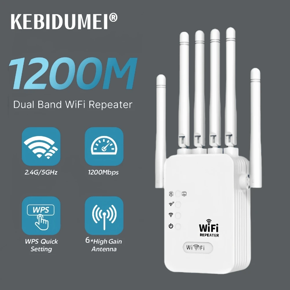 강력하고 안정적인 Wi-Fi 신호를 위한 AC1200 WiFi Repeater