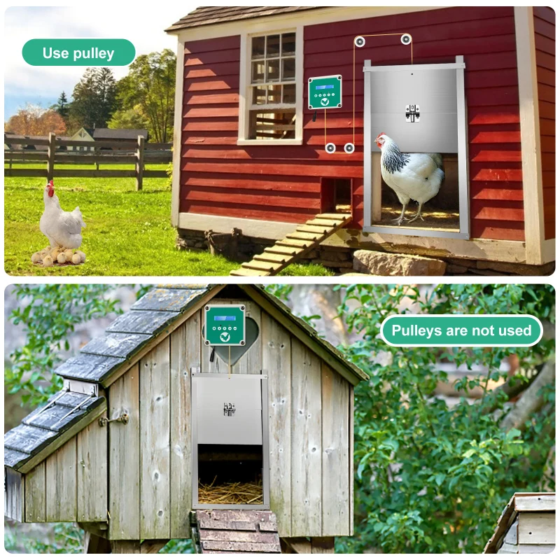 Automatic Chicken Door Chicken Flap With Slider Coop Door Opener Solar With Timer & Light Sensor For Farm Safe Henhouse chicken coop door chicken coop door opener