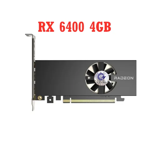 

C CCTING RX 6400 4GB ITX Low Profile Graphics Card GPU Radeon Video Cards Desktop PC AMD Computer MATX ATX HTPC Mini VGA for XFX