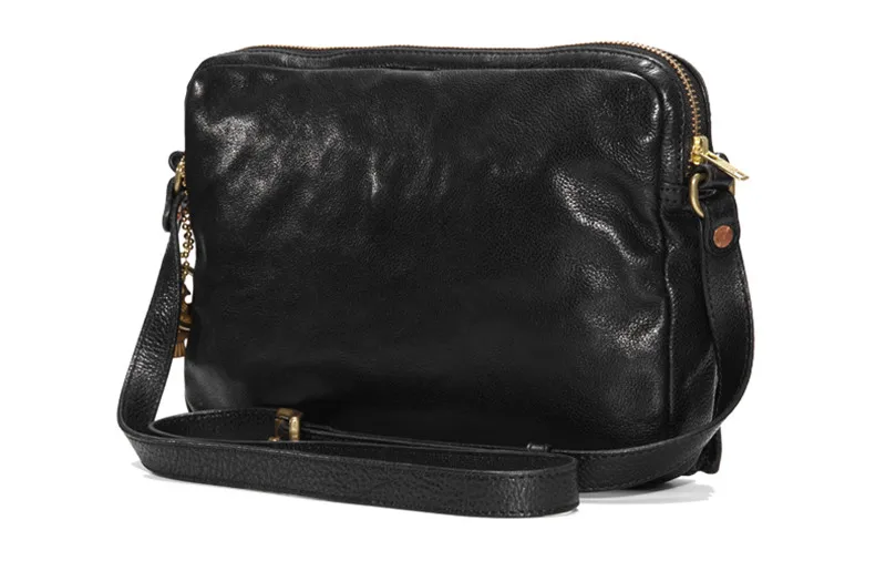 PNDME fashion casual high quality genuine leather men crossbody bag outdoor travel daily luxury real cowhide black shoulder bag