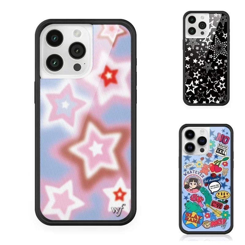Stylish Wildflower Cartoon Swans & Cute Puppy Phone Case with Deer Cherry Design
