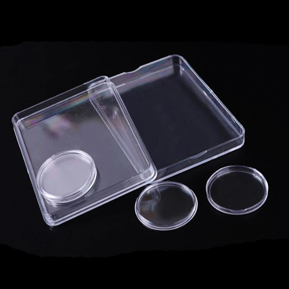 Coin Holder Transparent Round Coin Box Capsules Storage Coin Collection Holder Containers 2Grid Home Supplies Organizer Collection Protector coin bank coin holder coin capsules