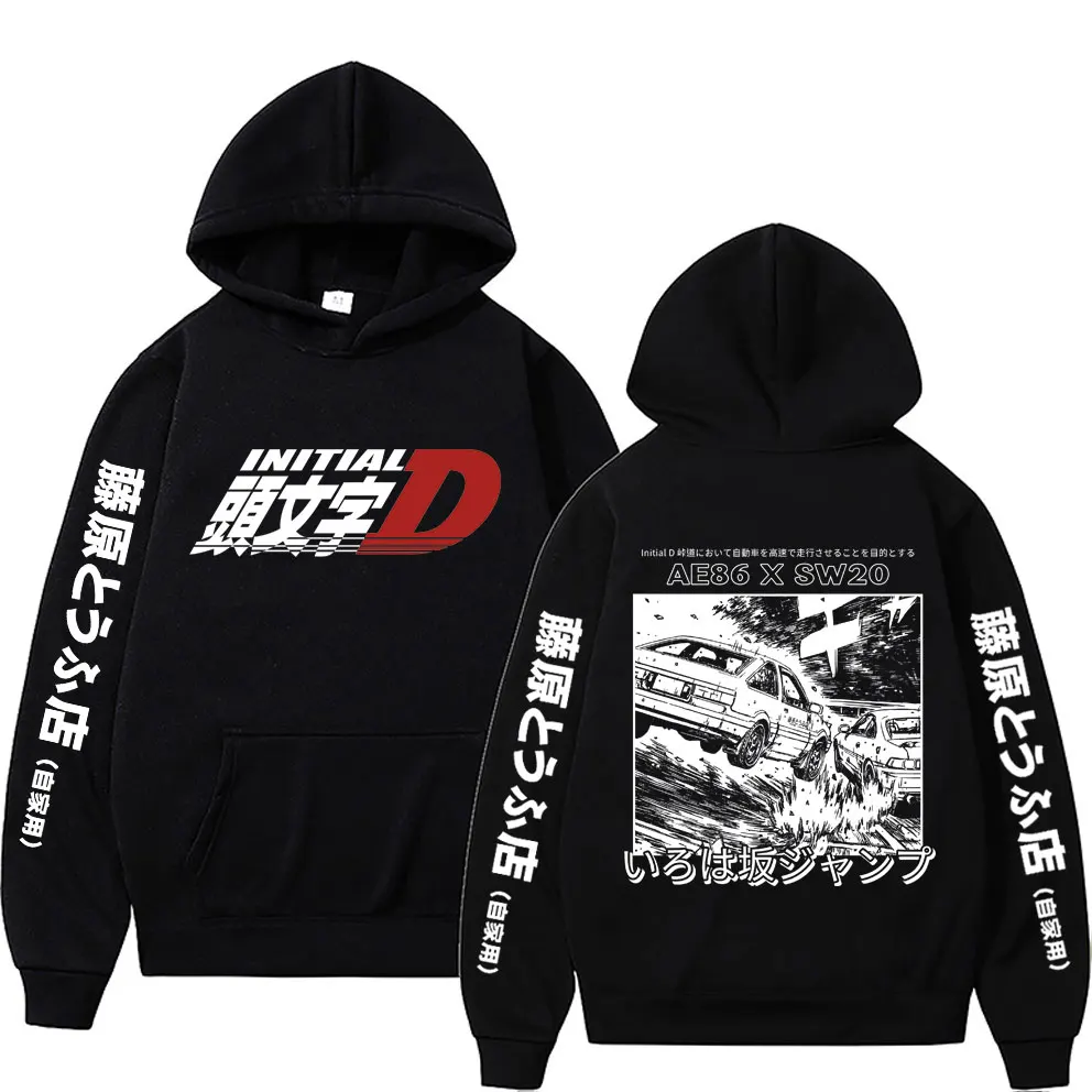 

Japanese Anime Drift Initial D AE86 Fujiwara Tofu Shop Graphics Hoodie JDM Racing Skyline GTR R34 Hoodies Male Manga Sweatshirt