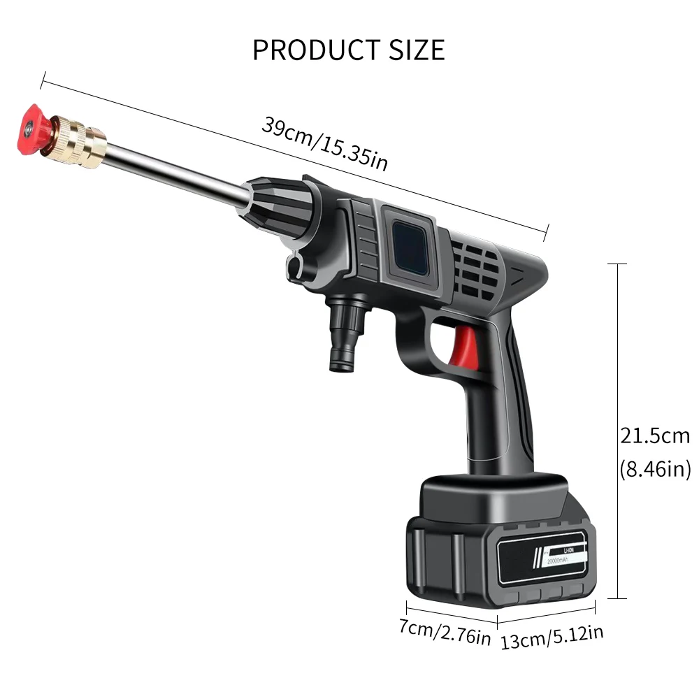 Cordless car washing machine high-pressure water gun household commercial portable rechargeable lithium battery electric cleaning artifact 2