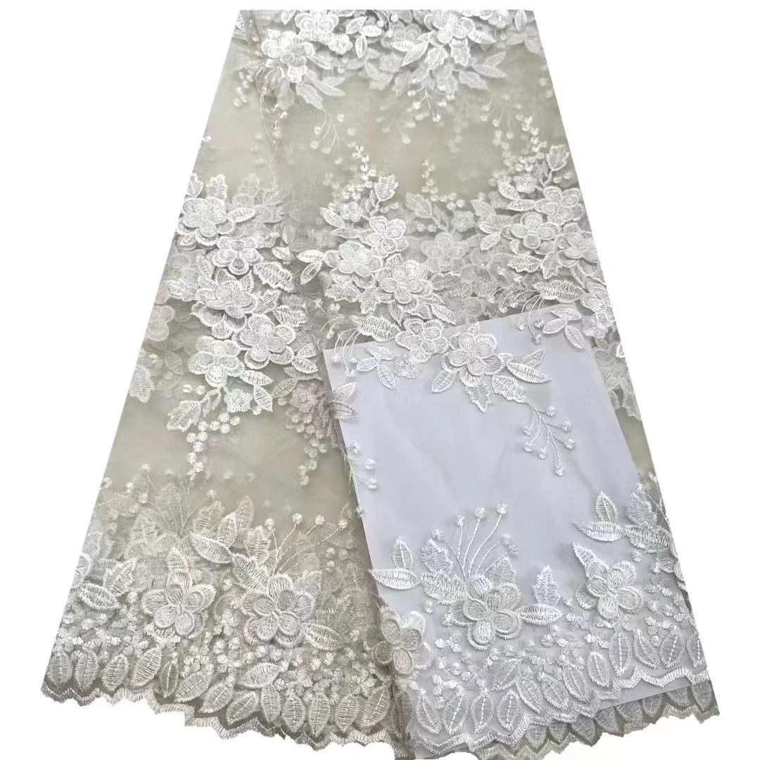 Großhandel 5yards Neueste Zarte Gestickte Österreich Spitze Sehr Weiche Tüll Stoff Für Party Abendkleid NN_2598 – Detail 15