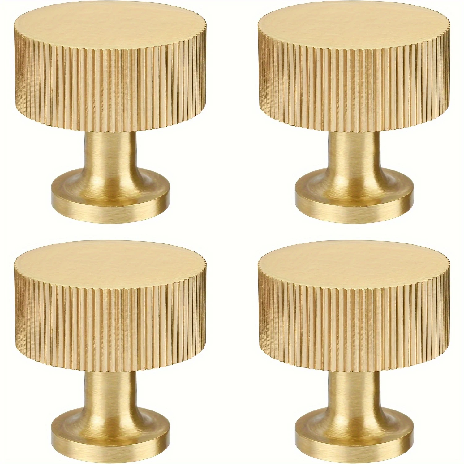 Perillas de gabinete de latón retro, elegantes tiradores acanalados para cajones, tocador, tiradores de gabinete de metal dorado moderno para el hogar
