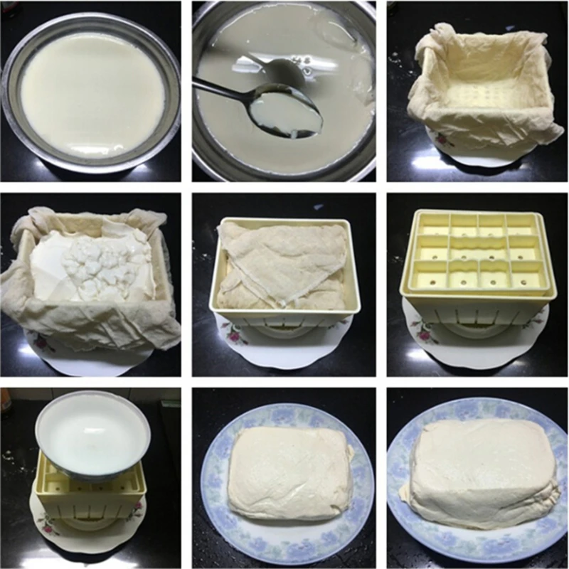 DIY Plastic Tofu Press Mould Homemade Tofu Mold Soybean Curd Making Mold With Cheese Cloth Kitchen Cooking Tool Set,tofu mold