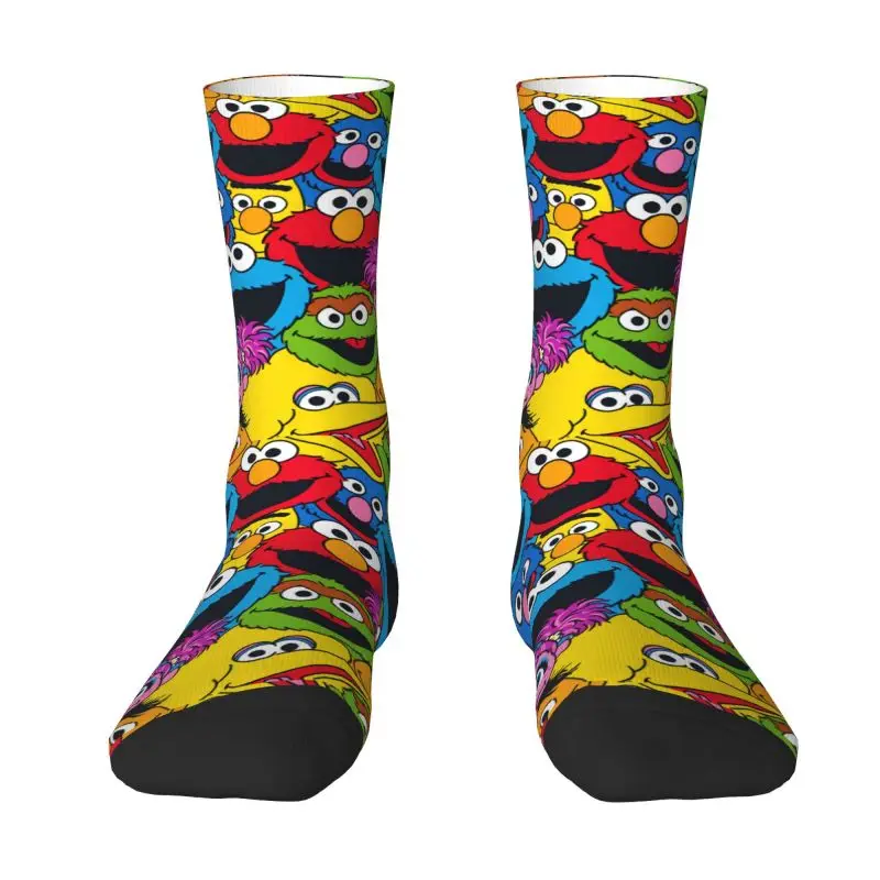 Cute Sesames Street Cookie Monster Socks Uomo Donna Warm 3D Printing Happy Elmo Football Sports Socks