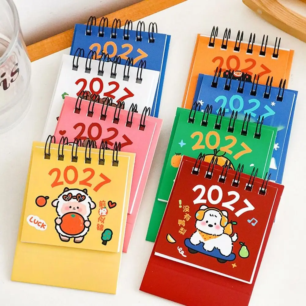Calendario da Tavolo Creativo Mini 2027, Calendario a Spirale Doppia con Disegni Cartoon, Pianificatore Mensile per Casa e Ufficio - immagine 3
