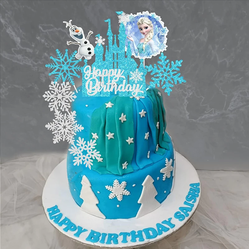 Disney Princess Frozen Theme Cake Topper 8Pcs Kids Girls Birthday Party Supplies Baby Shower Gift cake topper