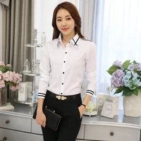 Mode coréenne femmes chemises chemise blanche femmes à manches longues dessus de chemise bureau dame chemise de base Blouses femme Blouse 3