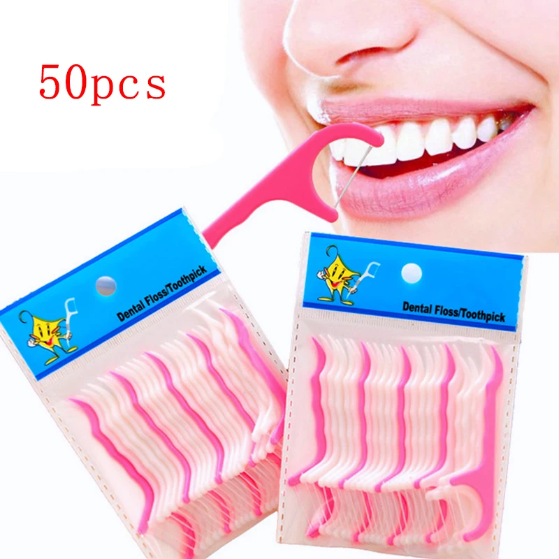 High Tension dental floss sticks toothpicks set 50pcs