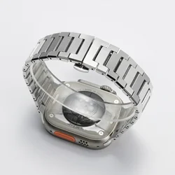 Luxury Titanium Strap for Apple Watch - Premium Business Band Bracelet (Silver)