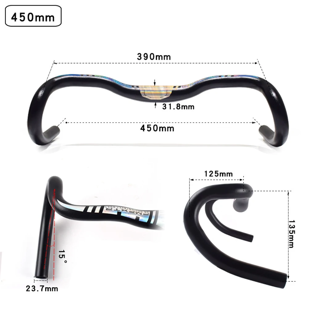 Road Bike Bent Handlebar Aluminum Bike Handlebar Cycling Racing