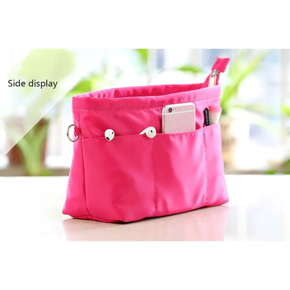 1Pcs New Storage Bags Insert Cosmetic Bag Felt with Zipped Top Linner Bag Portable Multi-Pocket Women Handbag Organizer Purse