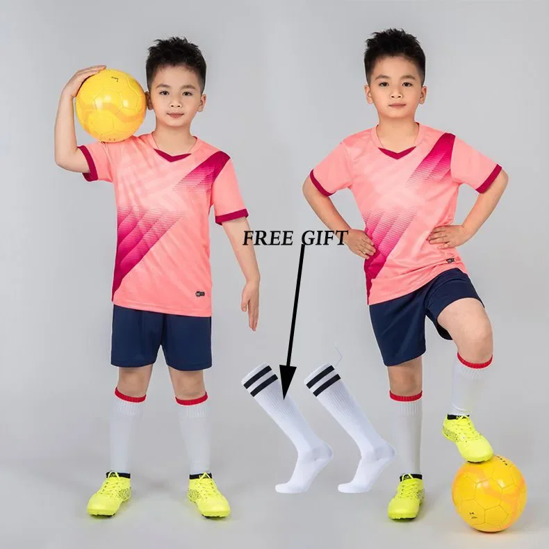 thumbnail image 1 of Camiseta de fútbol para niños personalizada, conjunto de camiseta de fútbol para niño, uniforme de fútbol de poliéster, uniforme de fútbol transpirable para niños, 1 of 5