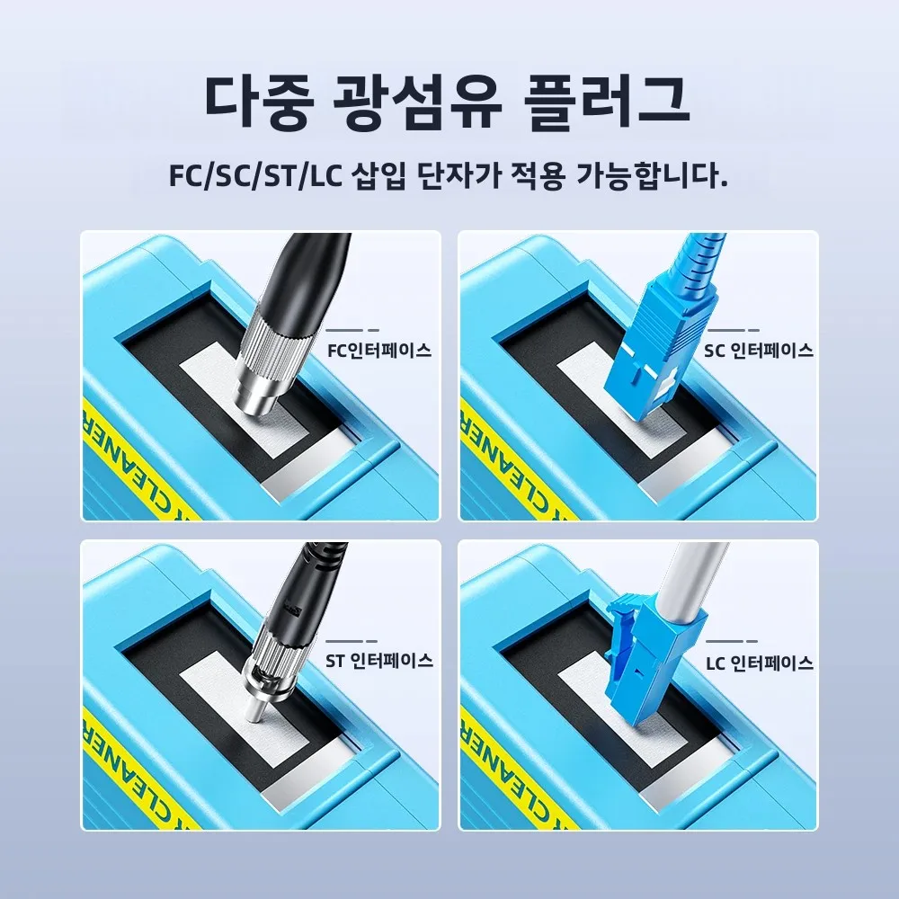 ZoeRax 섬유 끝단 청소 박스 SC/ST/FC 카세트용 피그테일 클리너 및 효율적인 광섬유 닦는 도구