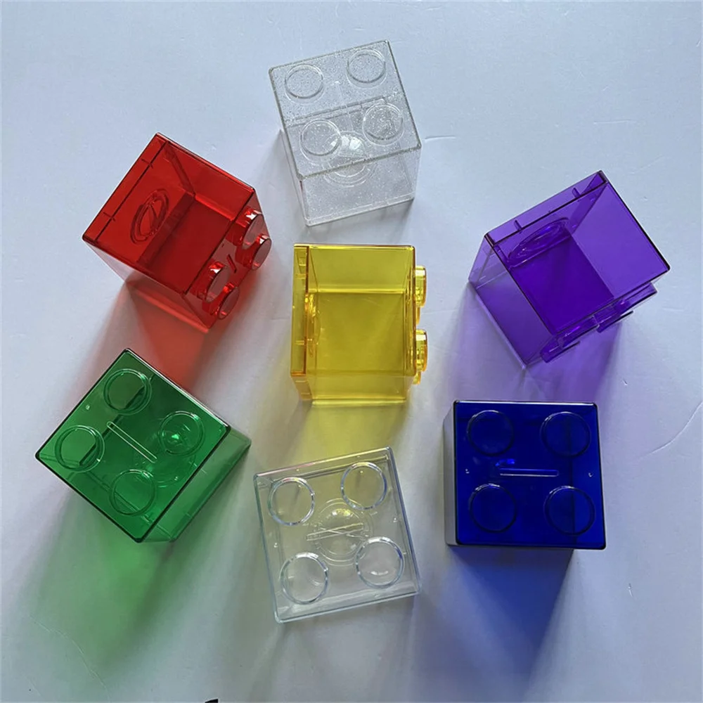 Piggy Bank Money Box Transparent Plastic Blocks Moneybox Piggy Bank For Kids Coin Storage Case Money Box For Children Saving Box