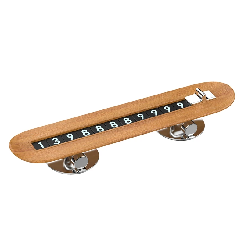 

Car Styling Temporary Parking Number Plate Gift Skateboard Wood Grain Style Mobile Phone Number Plate