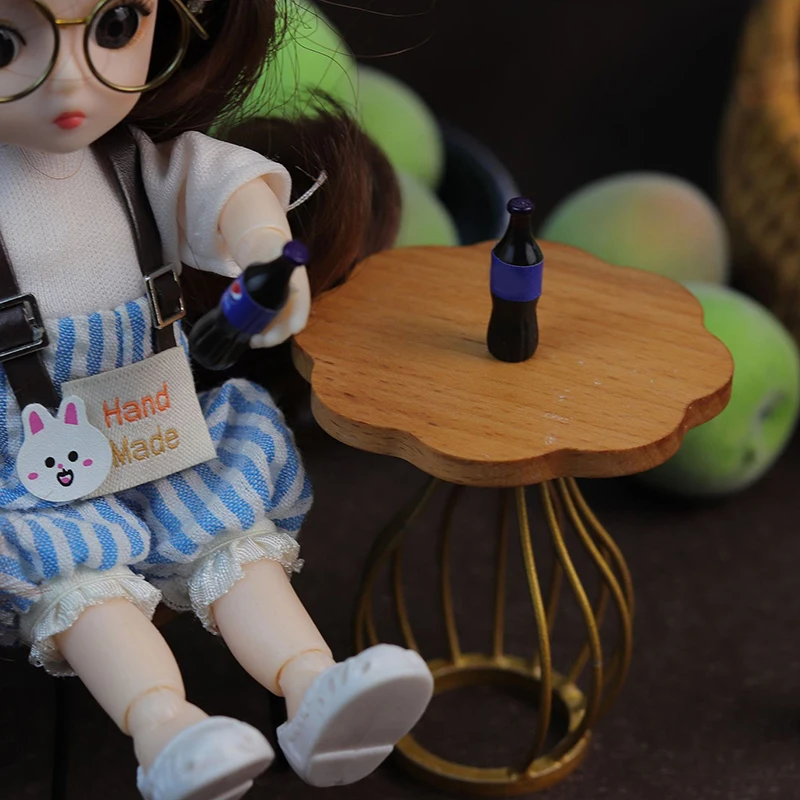 

Деревянный кукольный домик, модель миниатюрного чайного столика «сделай сам», украшение для кукольного дома, аксессуары для мебели