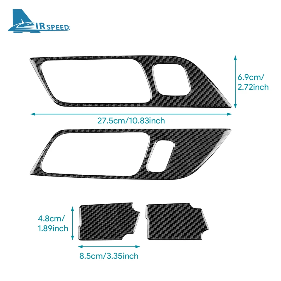 Real Soft Carbon Fiber Sticker Kit For 2024-2025 Ford Mustang GT/Dark Horse - Door Speaker Panel Trim (Red Carbon)