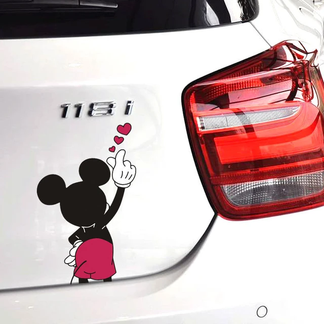 Cartoon Mickey Mouse Bumper Stickers Cute Mickey Minnie Car Window ...