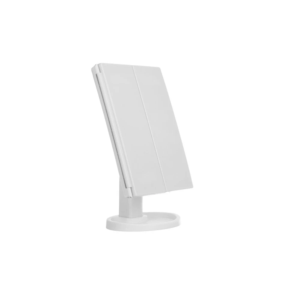화장품 접이식 메이크업 거울, 180 회전, 무단 조광기, 뷰티 테이블 거울, 22 LED 조명, 화장대 거울, 1 배, 2 배, 3 배 확대