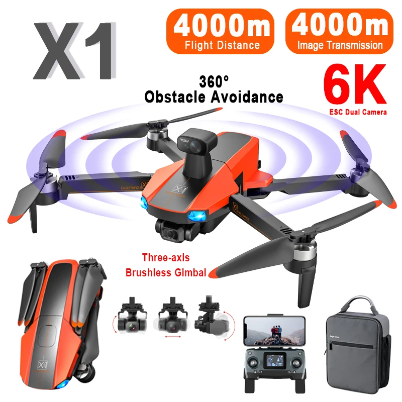 X1 Max GPS Drone 6K Professional Camera WIFI 5G Repeater 3Axis Gimbal