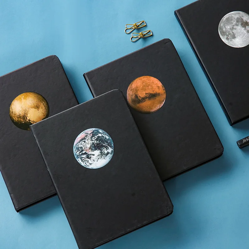 Planet earth Planet Graffiti Black Card Book Simple Hardcover Black Inside Page Notebook Diary Korean Handbook Art supplies