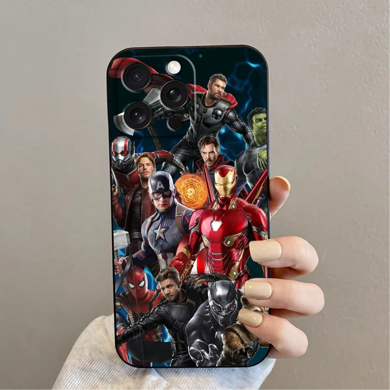 thumbnail image 1 of Marvel America capitán Cool para Apple iPhone 16 15 14 13 12 11 XS XR X Pro Max Plus Mini Funda negra para teléfono, 1 of 5