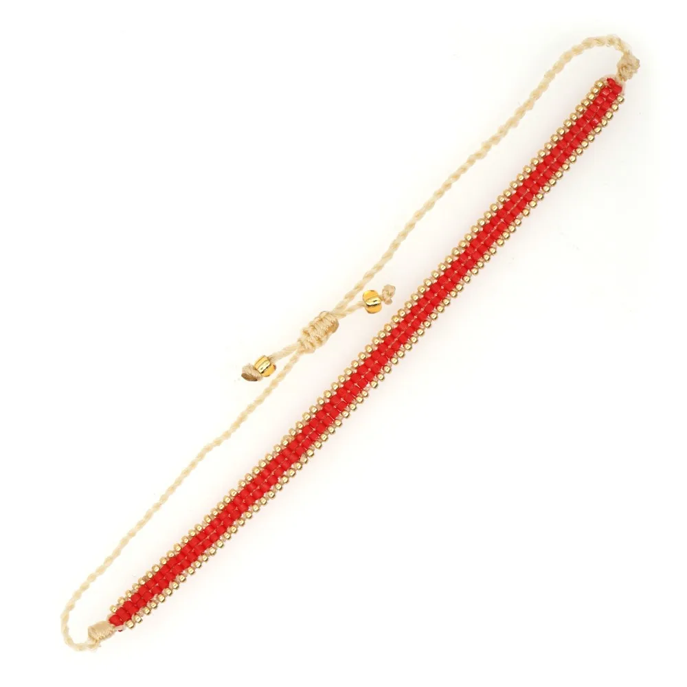 

Rice bead bracelet Originality Colour Double-deck Hand knitting Bohemia Adjustable Fashion Simple Beaded bracelet