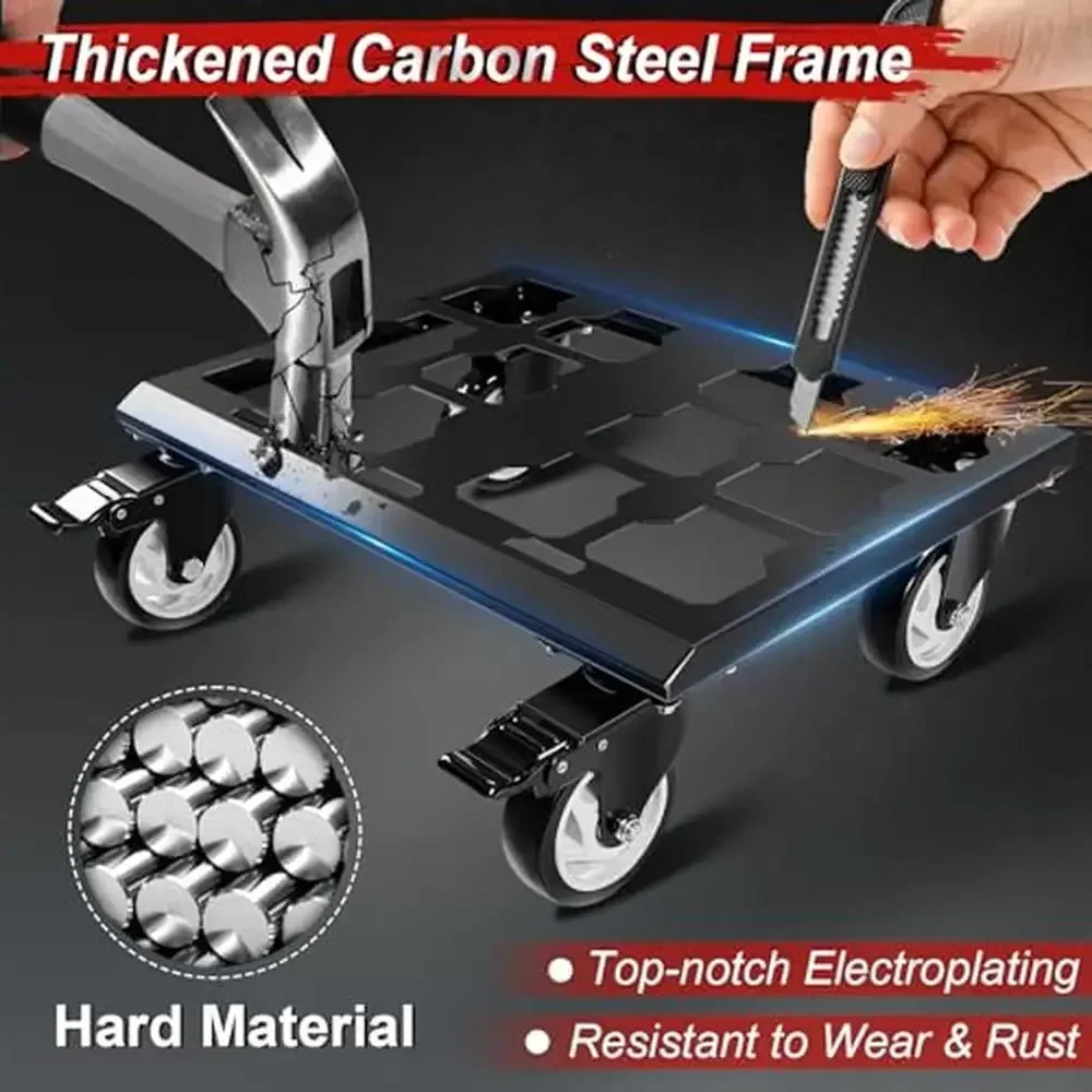Tool Box Dolly Packout Toolboxes Thickened Carbon Steel Frame Large Wheels with Brake System Strong and Sturdy Lock 3