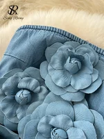 SINGREINY Fashion Denim Long Jumpsuits Zipper 3D Floral Chic Design Rompers Korean Trend Ins Solid Streetwear Women Playsuits - Image 4