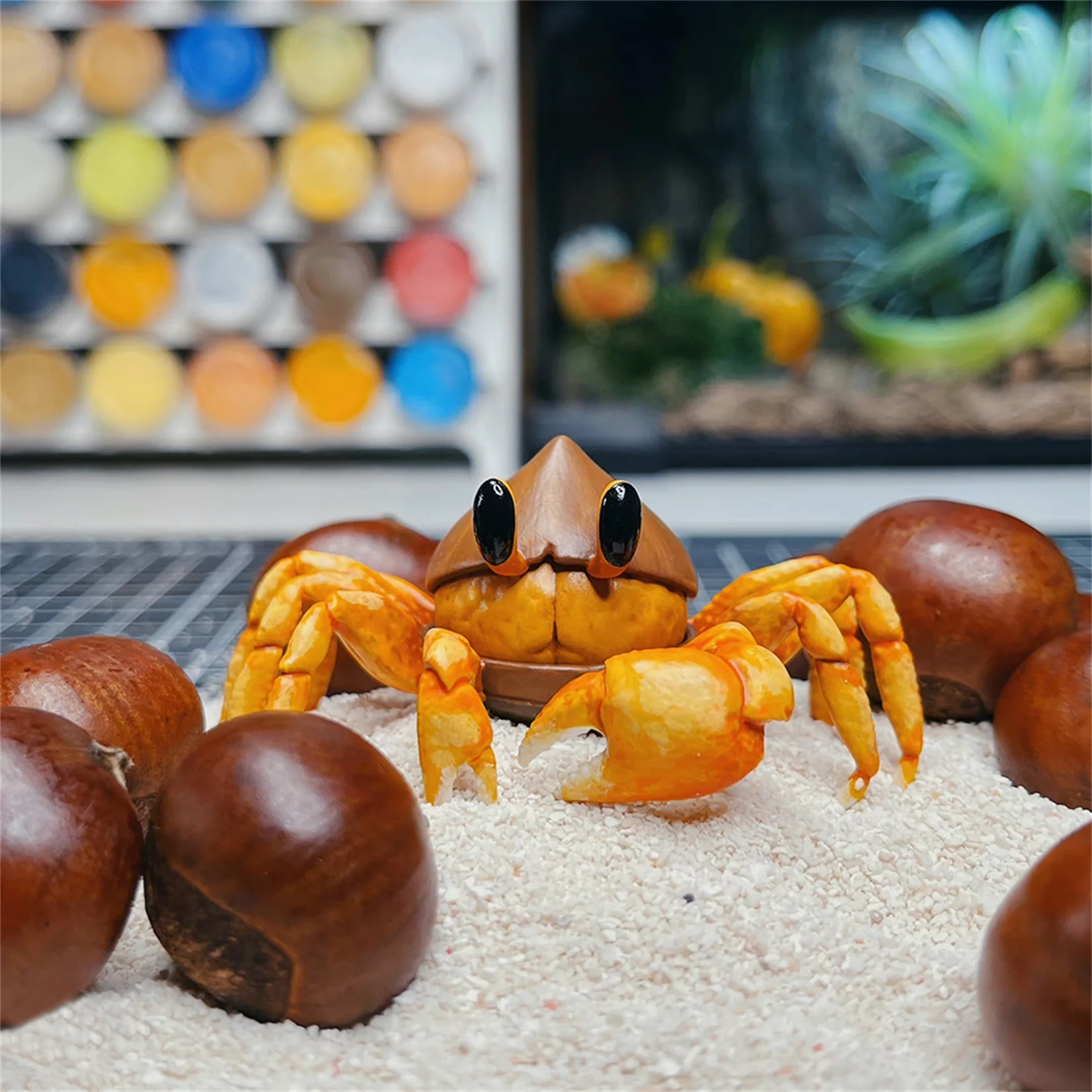 

Chinese Chestnut Crab Model Animal Funny Accessory Kids Birthday Gift For Adult Cute Realistic Collection Toy Desk Decoration