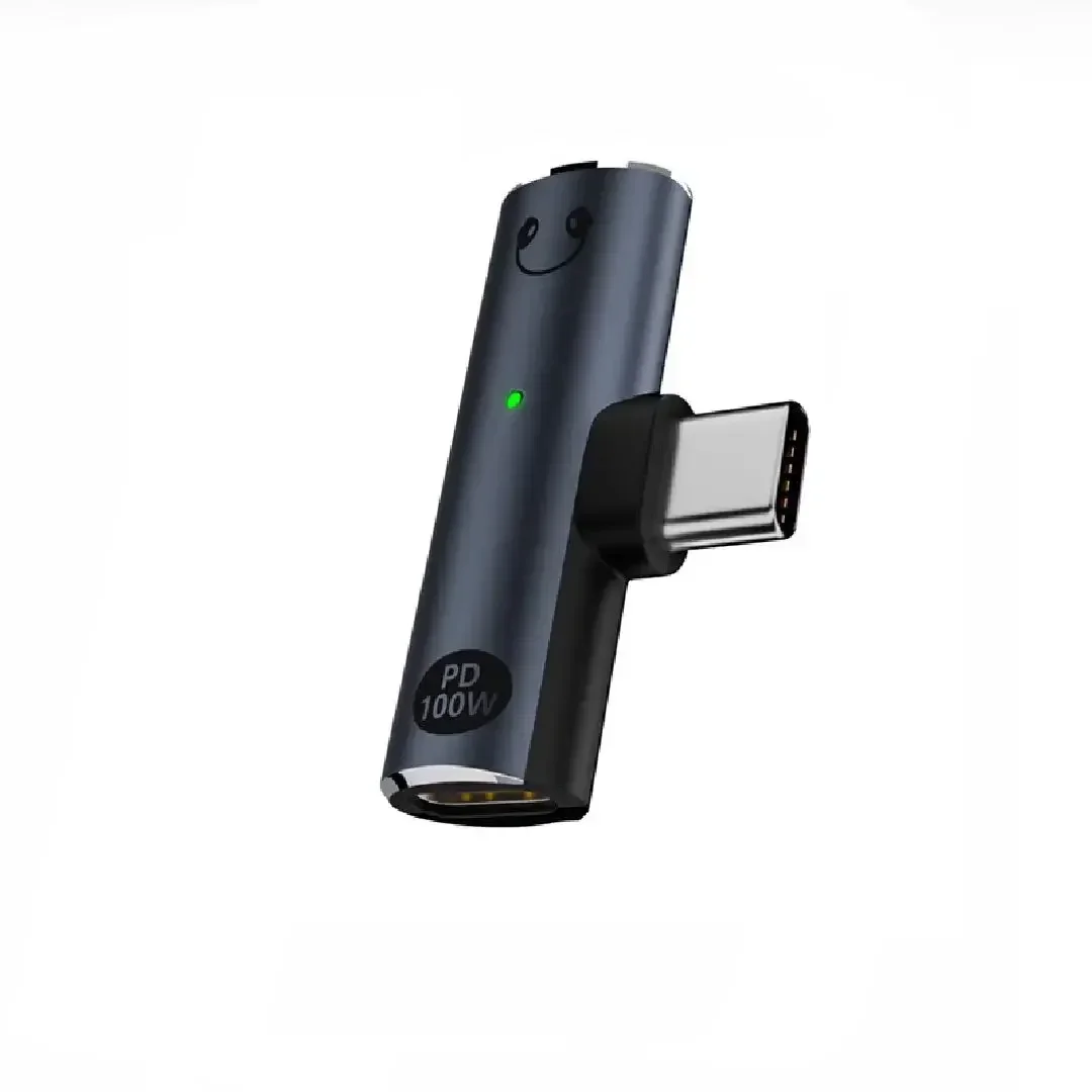 2-in-1 타입C 암 커넥터 - 3.5mm 헤드셋 T자형 충전 어댑터 QC/PD 고속 충전 100W (아이폰 16 등 호환)