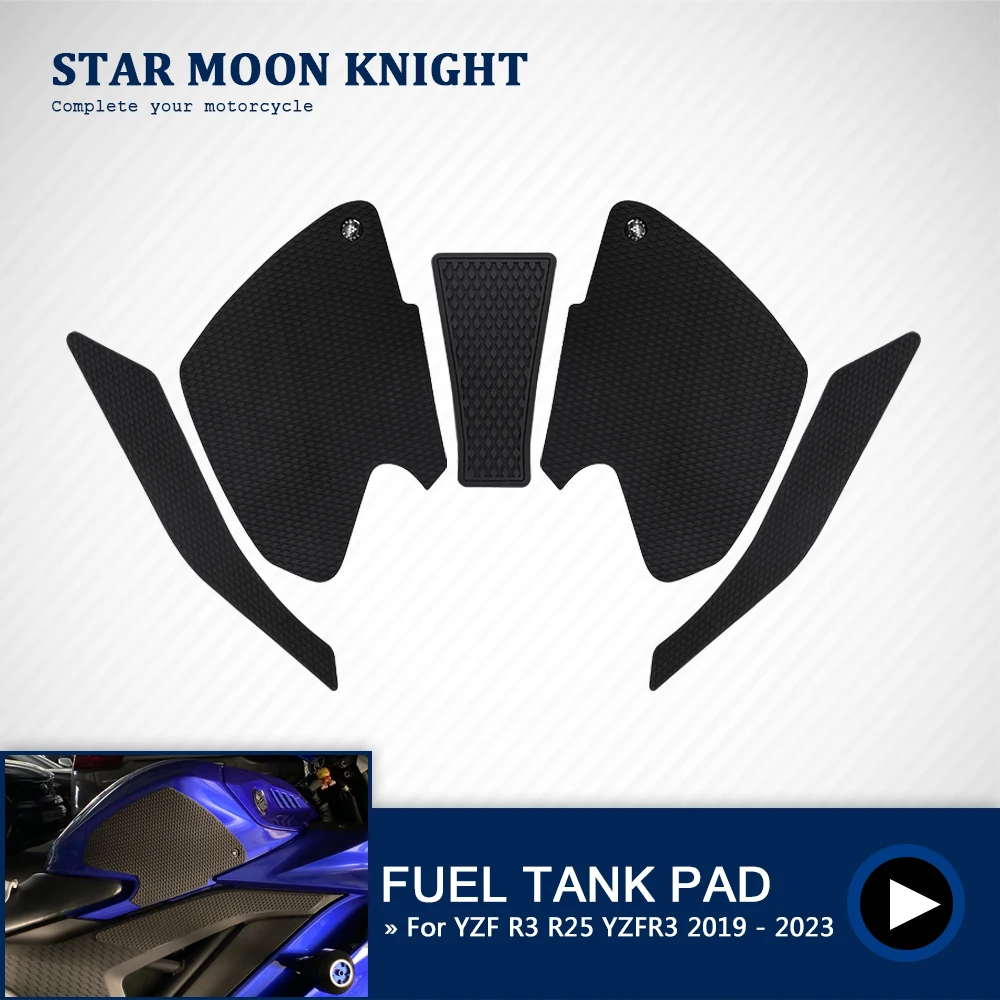 

For Yamaha YZF R3 R25 YZF-R3 YZF-R25 2019 - 2022 2023 Side Fuel Tank pad Tank Pads Protector Stickers Knee Grip Traction Pad