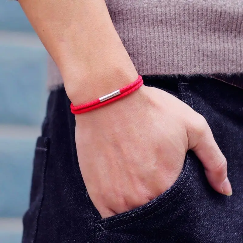Minimalist Red Thread Bracelet Men Bracelet Jewelry