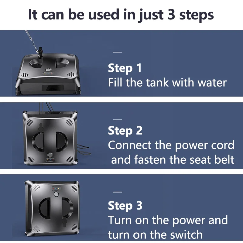 Dual-Sided Ultrasonic Water Spray Robot Robotic Glass Cleaning Window Vacuum Cleaner In Stocks 6