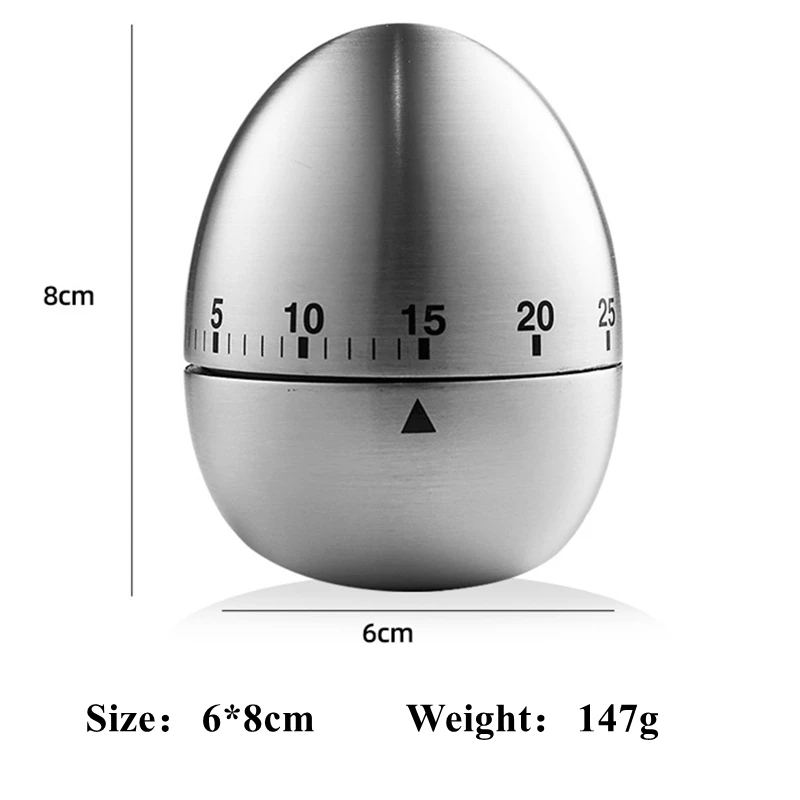 stum vand blomsten Persuasion Egg Timer Clock 60 Minutes Kitchen Manual Stainless Steel Mechanical Visual  Countdown Count Down Learning Cooking Timer W/ Alarm - Kitchen Timers -  AliExpress